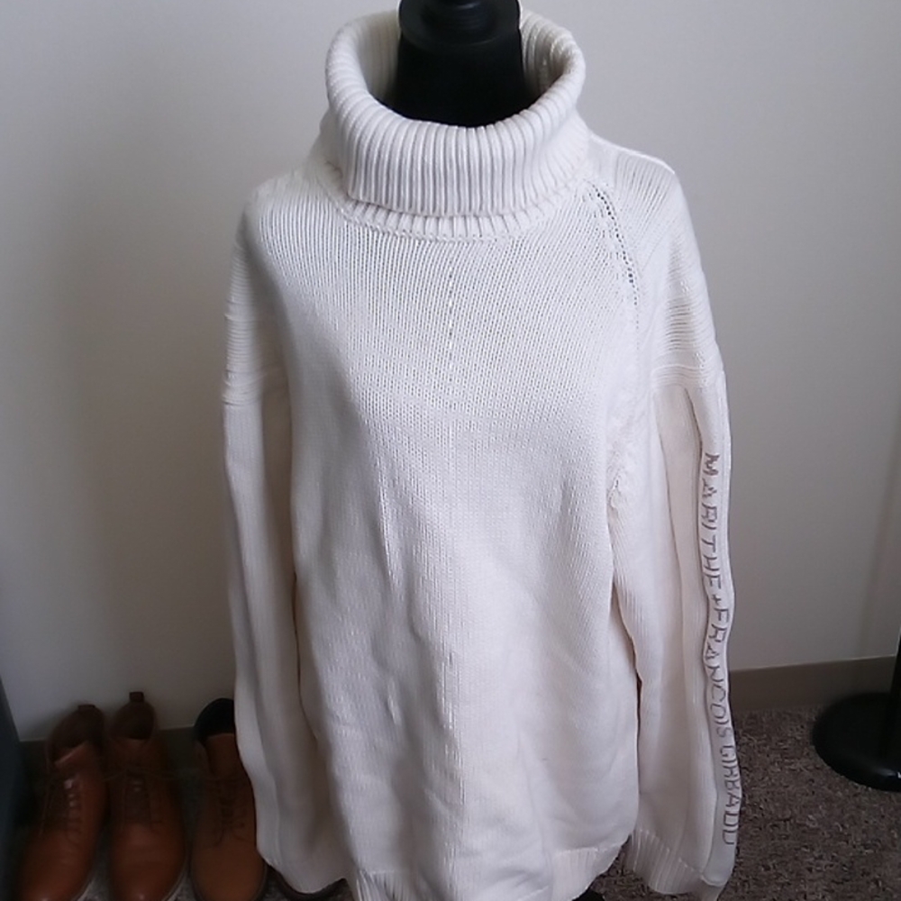 White MARITHE FRANCOIS GIRBAUD Turtleneck Sweater